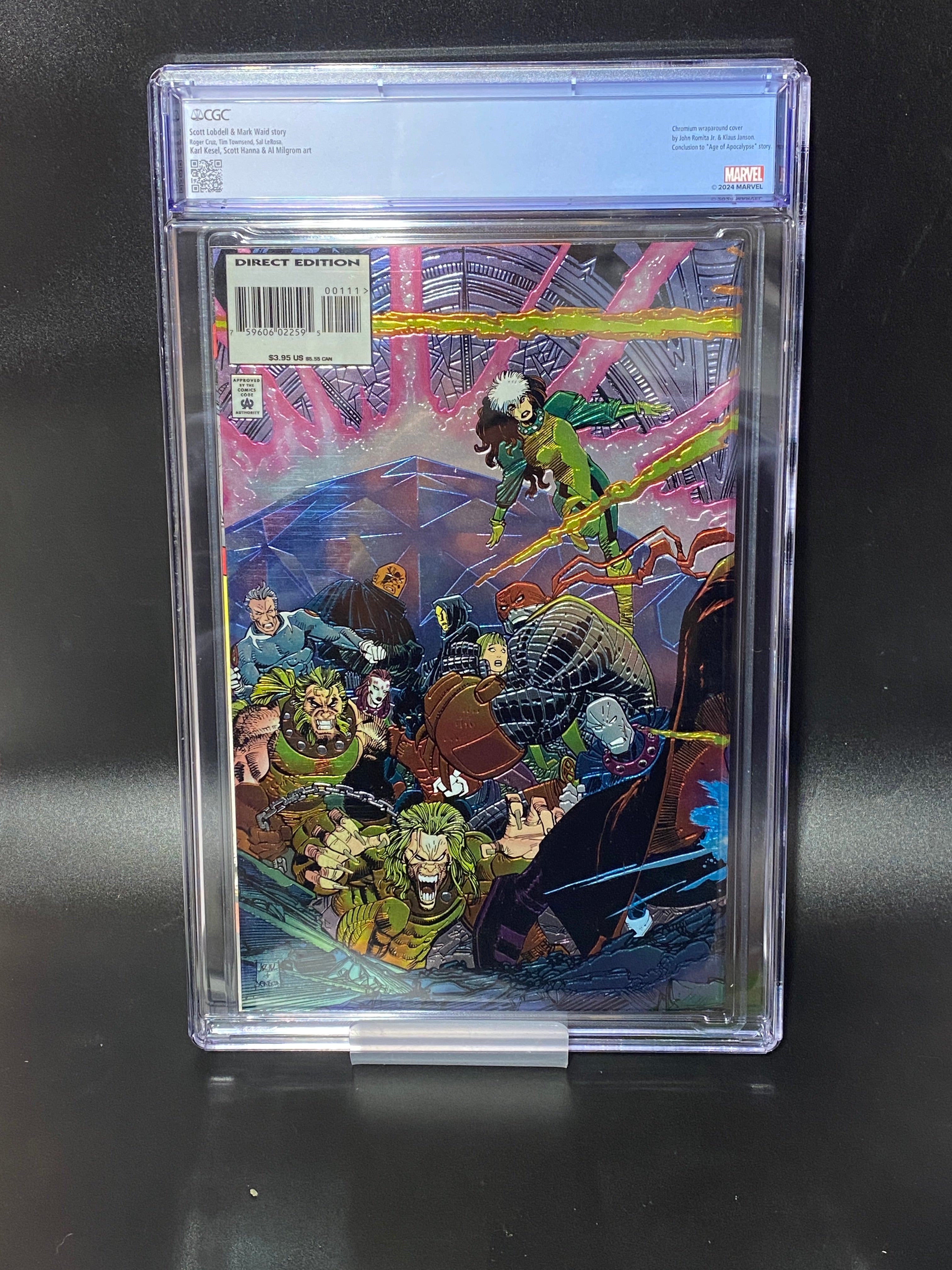 X-Men: Omega #1 (1995) CGC 9.8 Chromium Wraparound Cover Custom X-Men Label