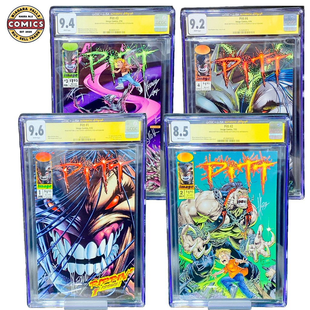 Pitt #1–4 (1993) CGC SS Set – Signed by Keown & Hotton – JSA Certified