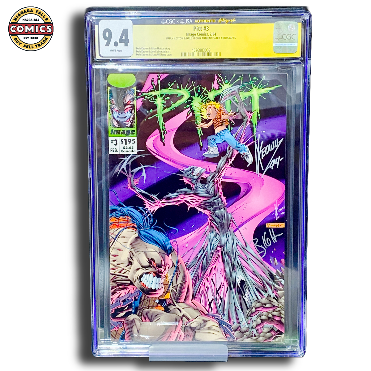 Pitt #1–4 (1993) CGC SS Set – Signed by Keown & Hotton – JSA Certified