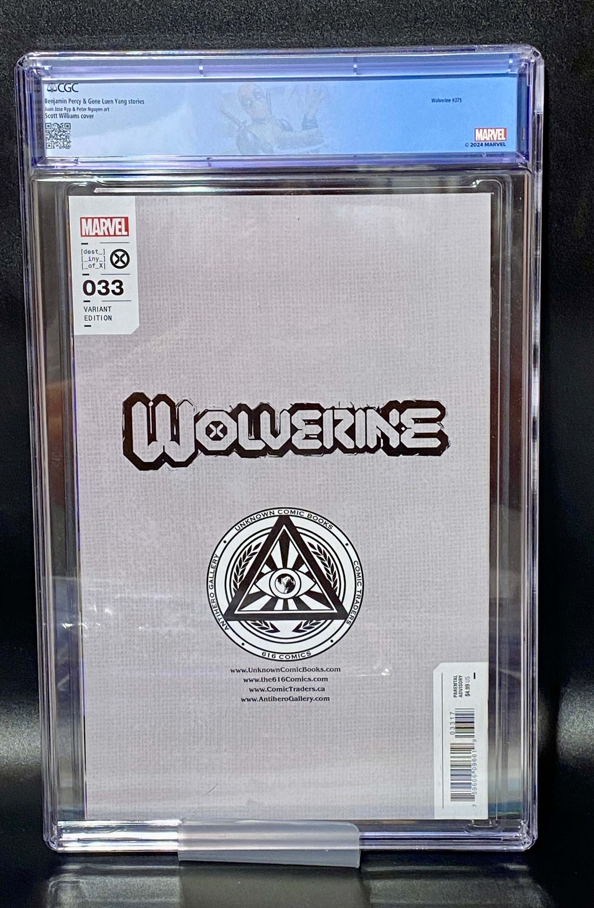 Wolverine #33 (2023) CGC 9.8 – Scott Williams Exclusive Deadpool Virgin Variant