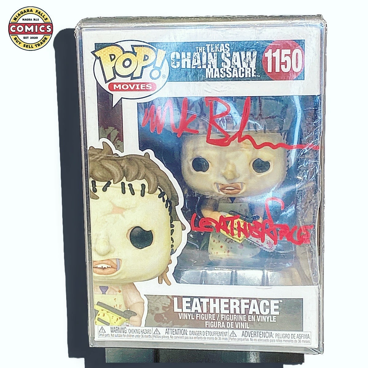 Funko Pop #1150 Leatherface (2022) Signed by Mark Burnham Pristine COA w/Hard Stack