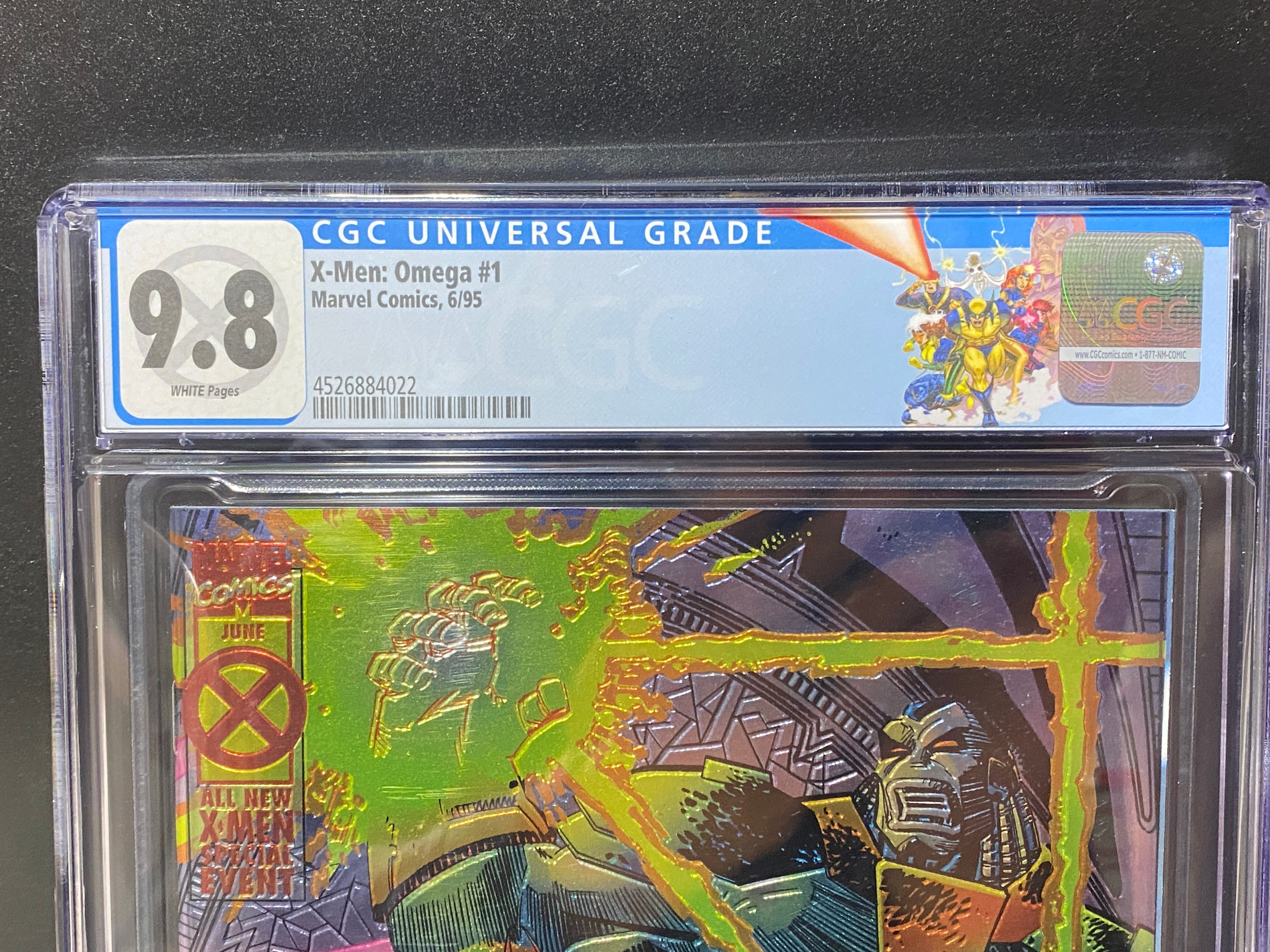 X-Men: Omega #1 (1995) CGC 9.8 Chromium Wraparound Cover Custom X-Men Label
