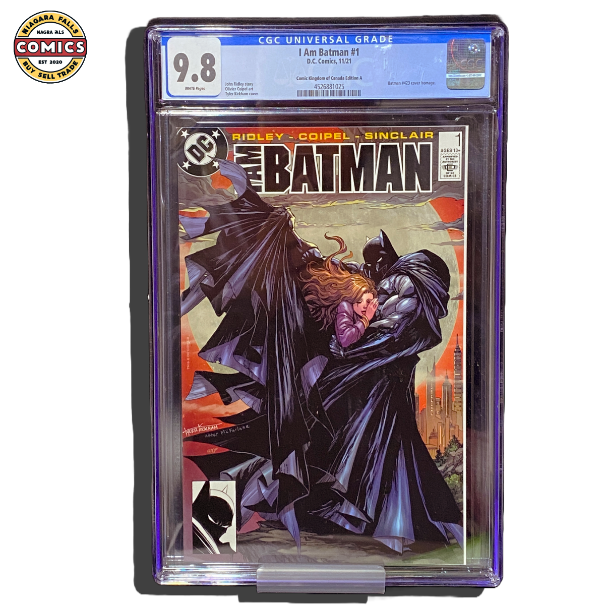 I Am Batman #1 (2021) CGC 9.8 Kirkham Trade Variant Batman #423 Homage